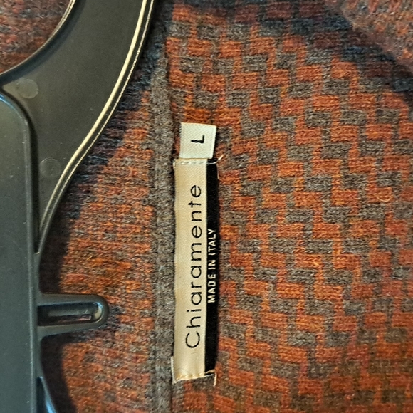 Chiaramente collared jacket / cape wool blend sweater - L - rust/blk heathered - Picture 2 of 5